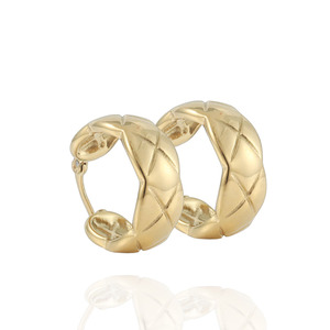 yunnique Gold Stainless Steel <b>Twisted</b> Hoop Earrings Geometric U <b>Shape</b> Unisex Fashion Jewelry - Product Image 5