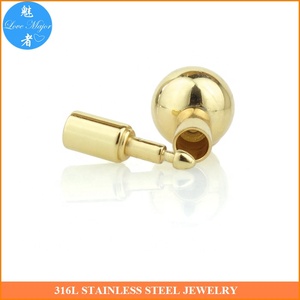 Khóa Nam Châm Bằng Thép Không Gỉ Màu Vàng Vỏ Xi Lanh Đóng Từ Tính Cho Vòng Tay Và Dây Da - Product Image 4