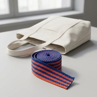 Sangle en tissu tissé personnalisée en polyester à rayures pour sacs, vêtements et chaussures