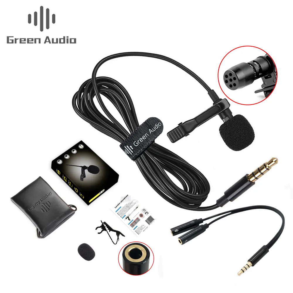 GAM-141D Top Quality Wholesale condenser lapel clip lavalier microphone mini mic for computer camera recording