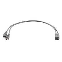 Cable Divisor Mini 5P Hembra a Tipo-C + Micro Macho de 30cm |   Cámara para Auto con Carga Rápida 3A y Detector de Radar Integrado