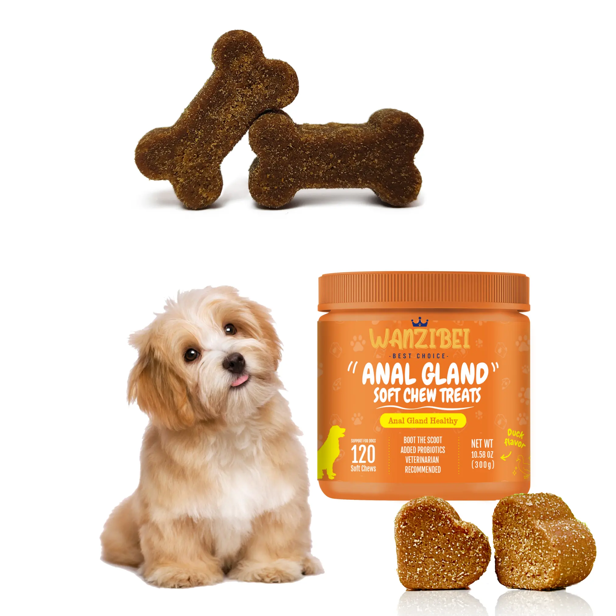 Glandula Anal Soft Chew Treats para cães personalizado private label pet suplemento digestivo probiótico para cães com pó de semente de abóbora