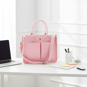 カスタマイズ可能なロゴカジュアルトートハンドバッグクロスボディサッチェルボタン留め具付きポケットトップハンドルショルダー財布-卸売 - Product Image 1