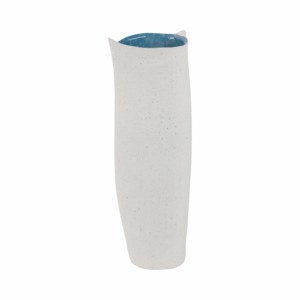 Vaso in ceramica testurizzata bianco e blu, grande vaso decorativo per fiori, per soggiorno, decorazioni per la casa in stile costiero - Product Image 3