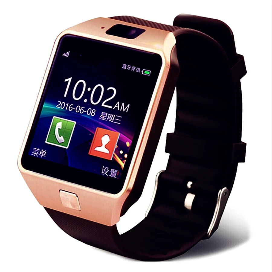 Dz09 relógio smartwatch digital, tela touch, relógio inteligente, pulseira, câmera, cartão sim, suporte para telefones ios e android