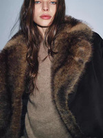 Veste bomber courte en fausse fourrure pour femme, hiver, col en fourrure, veste matelassée noire surdimensionnée