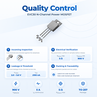 Transistor MOSFET Trench N-Channel EvolE 900V 5A Paket TO-257 Suhu Operasi -55C hingga +150C Setara STP6N90K5