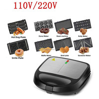 Machine à petit-déjeuner multifonction portable 8-en-1 : Crêpière, gaufrier, machine à sandwichs et à hamburgers électriques