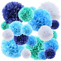 Bola Bunga Pom Pom Kertas Tisu Sederhana Grosir 15-35cm oleh BooHome untuk Dekorasi Pernikahan, Ulang Tahun, Pesta, Festival, dan Acara