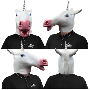 Masque de tête complet Licorne Arc-en-ciel en Latex, Costume de visage d'animal fantastique pour Halloween, Fête d'anniversaire, Cosplay, Personnalisable - Product Image 4