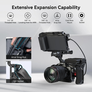 เค<span class=keywords><strong>ส</strong></span>กล้องอลูมิเนียมอัลลอยด์ SmallRig 4161 Black Mamba <span class=keywords><strong>ส</strong></span>ำหรับ EOS <span class=keywords><strong>R6</strong></span> Mark II พร้อมจุดยึดหลายจุดและที่จับ - Product Image 3