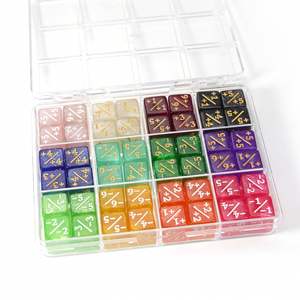 48 dados acrílicos D6 de 12 mm con purpurina, con valores de +1 a -1, para juegos de rol y accesorios de juegos de mesa - Product Image 2