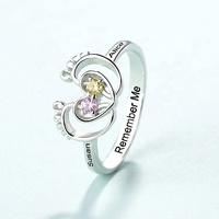 Großhandel S925 Sterling Silber Barfuß Fußring Personal isiert Graviert Jeder Name Birth stone Ring für Paare