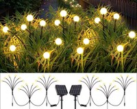 Nouvelles lumières de luciole améliorées 6/8/10/12 LED RVB solaire extérieur balançant le vent souffle des lumières de jardin de luciole lumières solaires extérieures