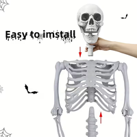 1 crâne d'Halloween super grand format - Parfait pour la décoration de maisons hantées, l'embellissement de bars et les décorations de fêtes.