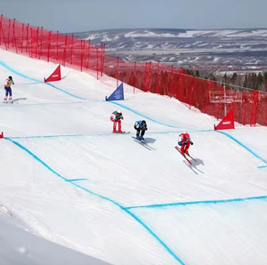 Filet de sécurité pour piste de ski avec poteaux en polycarbonate et accessoires, fabriqué en filet de ski en matériau PE - Product Image 3