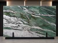 Dalle de quartzite Verde Patagonia polie, pierre naturelle verte, panneau mural TV, revêtement de cheminée, plateau de console, plateau de table basse