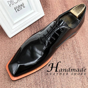 Zapatos formales de negocios de alta gama para hombre, de cuero genuino en colores retro, con cordones, tipo derby, ideales para la oficina. - Product Image 4