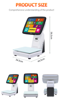 Balance électronique commerciale à double écran ZHONGJI avec technologie d'enregistrement IA Fresh Base Plus - Wi-Fi Bluetooth