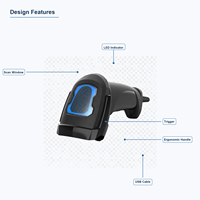 Lecteur de codes-barres 2D filaire USB2.0, lecteur de codes QR 1D/2D, lecteur de codes de paiement, portable, plug and play, compatible avec les ordinateurs portables/Linux, XM-159