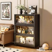 Meuble de Rangement Luxe Anti-Poussière en Verre Transparent pour Sacs et Cosmétiques, Idéal pour Chambre à Coucher et Présentation