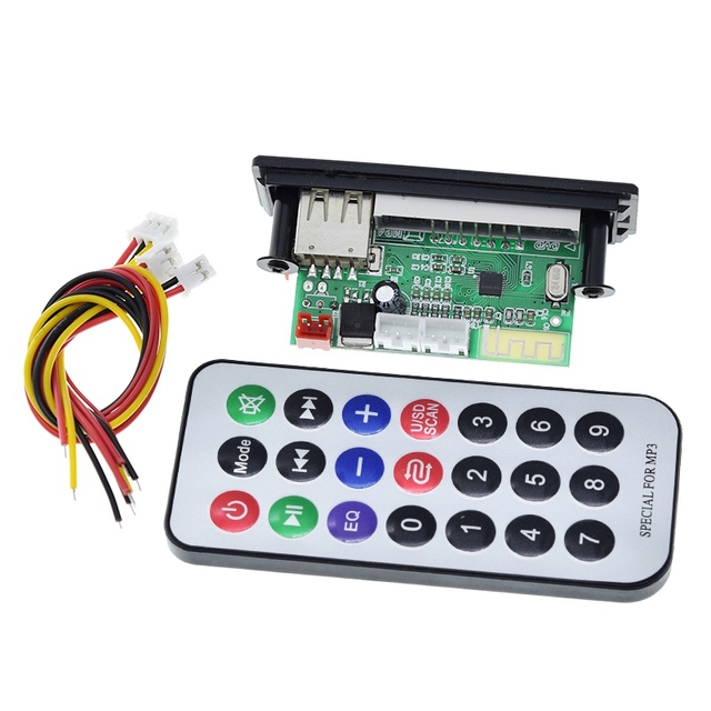 TZT Car Audio USB TF FM Radio Module Wireless 5V 12V MP3 WMA Decoder Board MP3 Player with Remote Control For Car