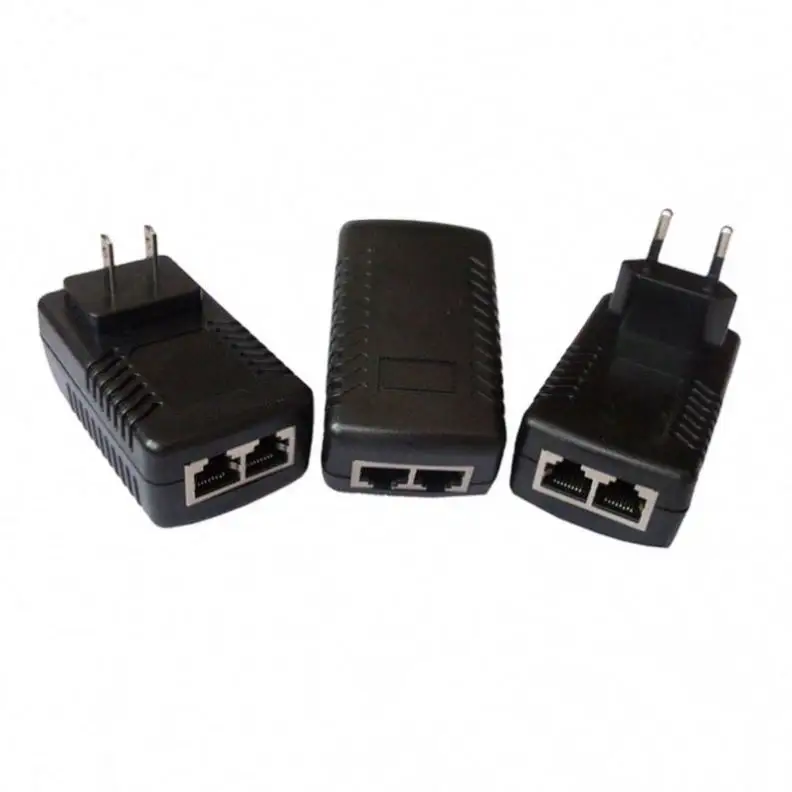 Interchangeable poe injector 56V with four plugs and 100Mbps 1000Mbps CE FCC UL