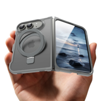 Étui de protection antichoc de luxe givré magnétique avec support, coque rigide fine et protection de la charnière anti-rayures pour iPhone Duo