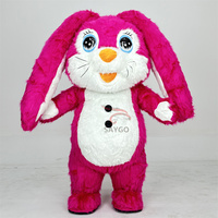 Costume de mascotte gonflable personnalisé professionnel en peluche Costume de lapin adulte pour les fêtes accessoire de casque de personnage de lapin de Pâques