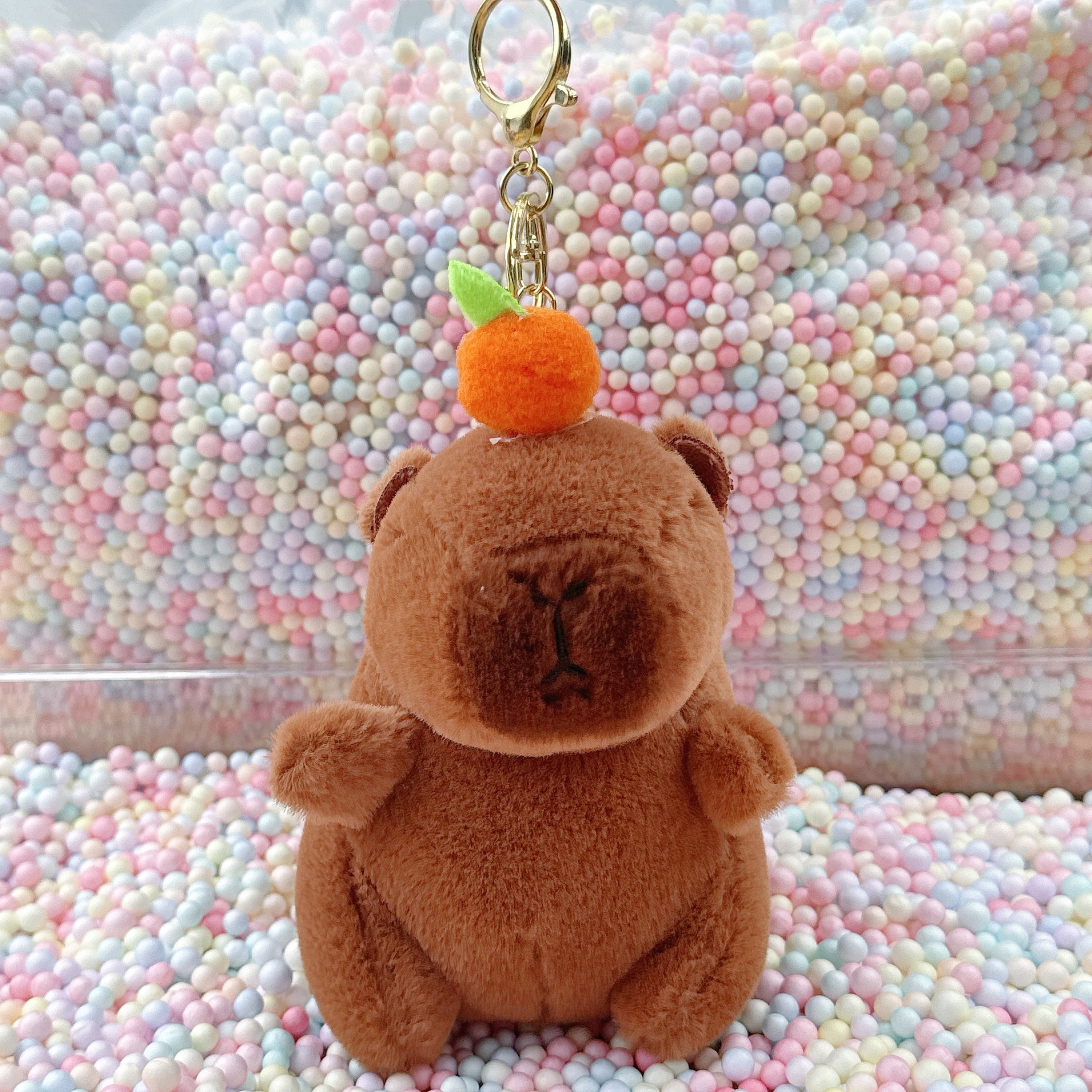 Dark brown orange Capibar gold buckle