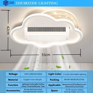 Ventilatore a Soffitto LED Moderno Silenzioso con Telecomando, Tre Colori, Vento Potente, Anti-Sfarfallio, Senza Pale, per Soggiorno, <span class=keywords><strong>Camera</strong></span> <span class=keywords><strong>da</strong></span> Letto, Sala <span class=keywords><strong>da</strong></span> <span class=keywords><strong>Pranzo</strong></span> - Product Image 5
