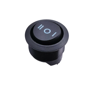 מתג נדנדה עגול 10A 250VAC עם חור הרכבה 22.8, בעל תקן TUV, התנגדות מגע, 3 פינים אנכיים, 25T105, מארז עמיד בפני להבות - Product Image 1