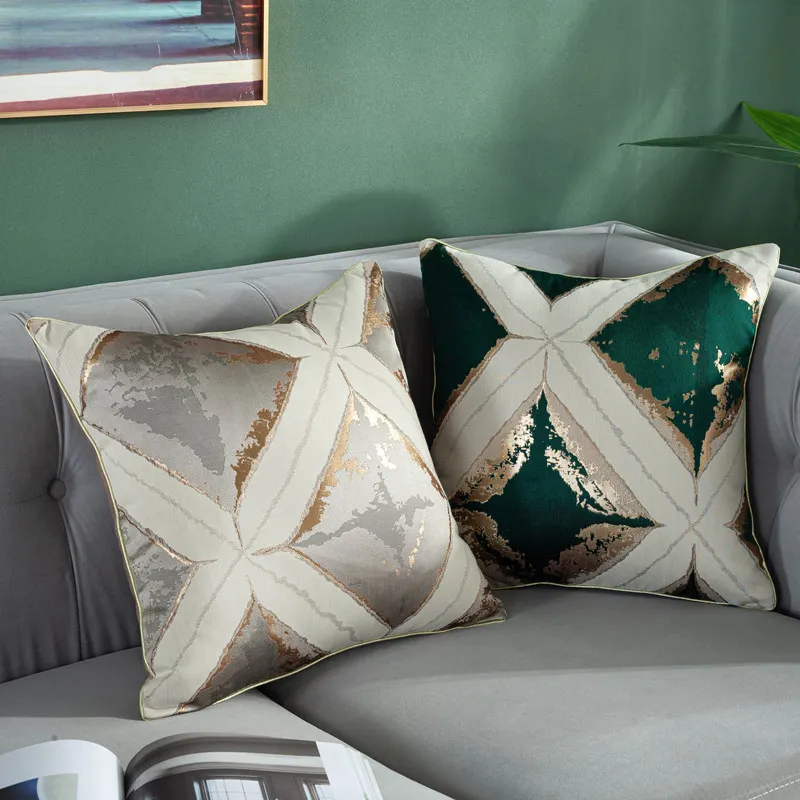 Wholesale Light Luxury Orange White Green Blue Pillowcase Decorative Sofa Jacquard Throw Pillow Cushion Covers