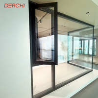 Fenêtres DERCHI à double ou triple vitrage en aluminium à rupture de pont thermique, nouvelle conception, écoénergétiques