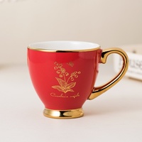 Mug en céramique électroplaqué de luxe créatif pour la maison, le bureau, le thé de l'après-midi, le restaurant, les voyages, le café, un cadeau d'anniversaire