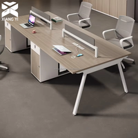 Bureau de travail moderne pour 4 à 6 personnes, table de bureau modulaire pour espace ouvert, mobilier de bureau