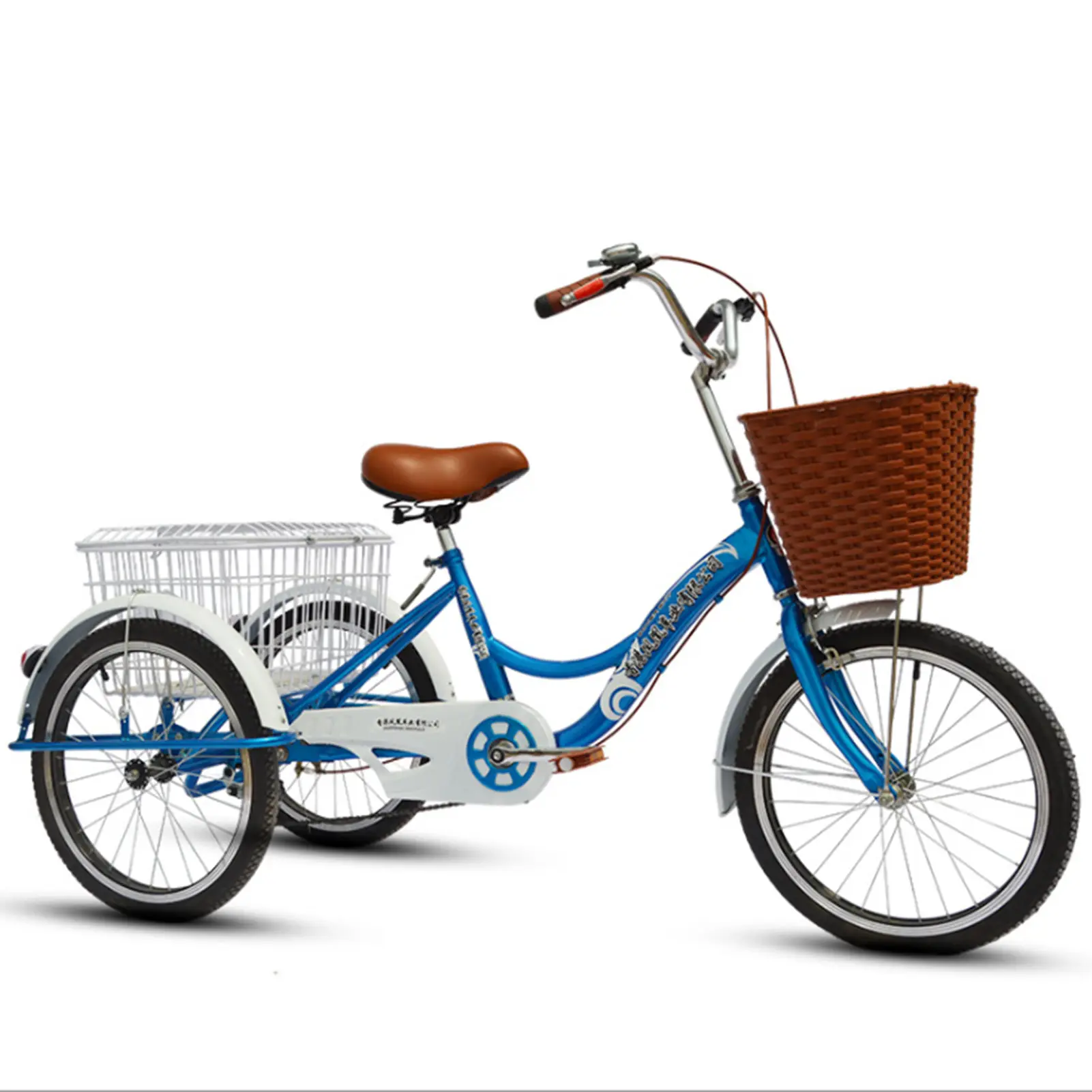 2024 Venta caliente Popular de alta calidad de tres ruedas bicicletas de carga con cesta de un asiento triciclos para adultos