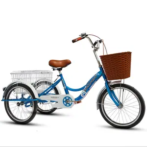 2024 Schlussverkauf beliebte hochwertige Drei-Rad-Ladyräder mit Korb Einsitzer-Dreifahrräder für Erwachsene