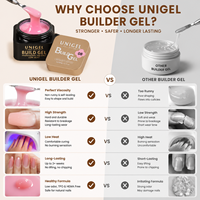 Gel de construction à base d'eau 60g pour extension d'ongles, OEM ODM, vente en gros, personnalisable, faible chaleur, auto-nivelant, haute dureté, usage professionnel en salon