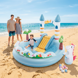 Parque Acuático Inflable <span class=keywords><strong>de</strong></span> PVC para Niños, Castillo Inflable para Exteriores con Tobogán y Rociador <span class=keywords><strong>de</strong></span> <span class=keywords><strong>Agua</strong></span> - Product Image 5