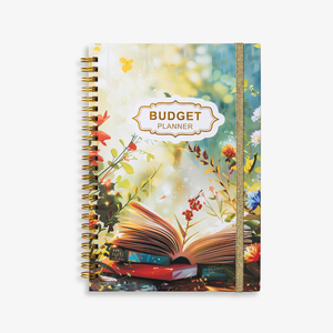 Hermoso Libro de Presupuesto con Espiral y Estampado Floral, Cubierta Personalizada, Diseño Interior Personalizado, <span class=keywords><strong>Calendario</strong></span> de Ahorro de Dinero y Control de Gastos - Product Image 1