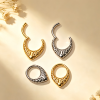 Anneau clicker articulé en titane G23 16G pour septum, nez, daith, hélix, cartilage - Bijou de piercing