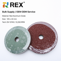 Disque de ponçage en fibre d'oxyde d'aluminium rouge industriel REX 125 mm 7/8" certifié ISO9001 BSCI pour le ponçage et le lissage de l'inox