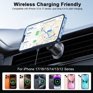 Support de téléphone magnétique sans fil 25W pour éclairage RGB 2.2, fixation sur grille d'aération de voiture, <span class=keywords><strong>chargeur</strong></span>, support de téléphone portable réglable en hauteur pour bureau - Product Image 4
