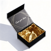 Boîtes cadeaux rigides magnétiques à rabat avec pelliculage mat et logo imprimé en feuille d'or pour emballages de luxe pour bijoux, parfums et cosmétiques