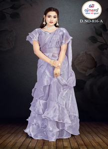 Wholesale Ethnic Ready-to-Wear Women's Stylish Sarees Woven <b>Designs</b> Sun Protection Quick Dry Polyester Silk Blend Bulk Supply - Product Image 3