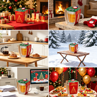 Ensemble cadeau de chopes à bière et ouvre-bouteille, chopes à bière en verre sur le thème de Noël avec ouvre-bouteille, cadeau festif pour les amateurs de bière
