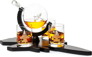 베스트셀러 저렴한 맞춤형 850ml 와인 잔 항공 테마 바 장식 선물을 포함한 항공기 모양의 위스키 세트 - Product Image 2