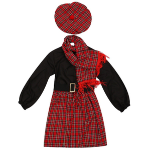 Ecowalson Filles Style Ethnique Rouge Treillis Ecosse Fête Fantaisie Robe Nationale Halloween Cosplay Carnaval Costume - Product Image 6