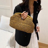 Nouveau Sac Bandoulière Femme 2026 en Papier Tressé à la Main, Style Occidental Haut de Gamme, pour Vacances à la Plage, Doublure Polyester, Luxe Léger et Tendance